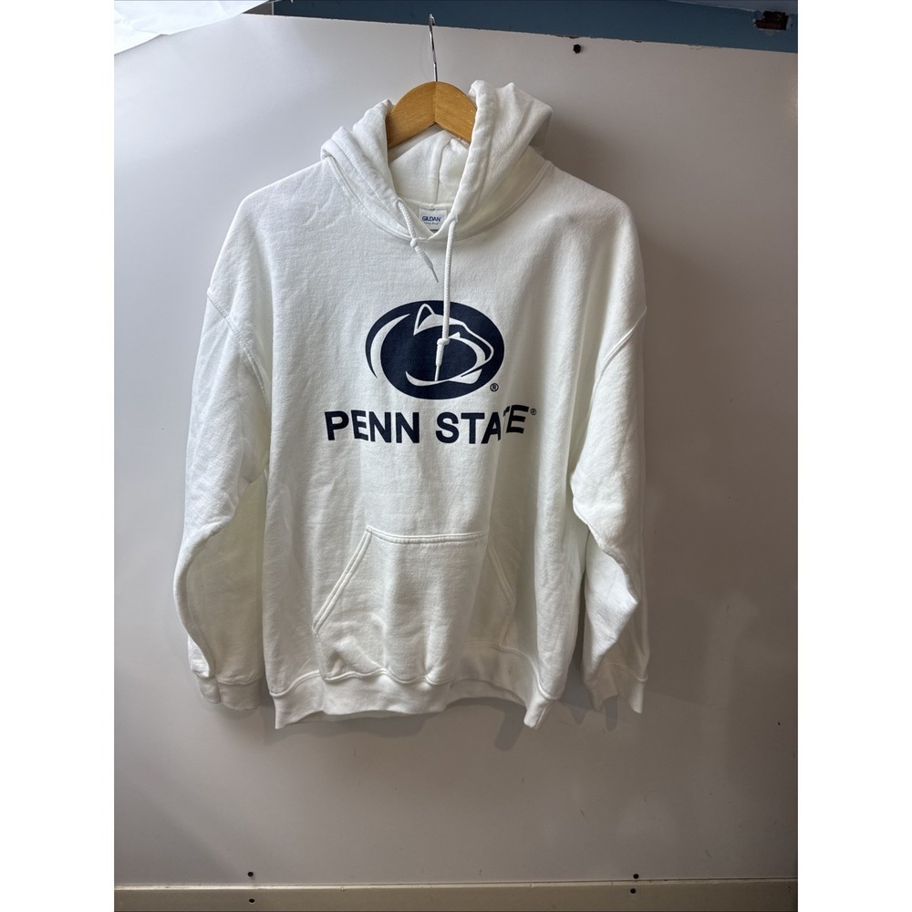 Penn State Nittany Lions Gildan Sweatshirt Men L White Hoodie Sweater College
